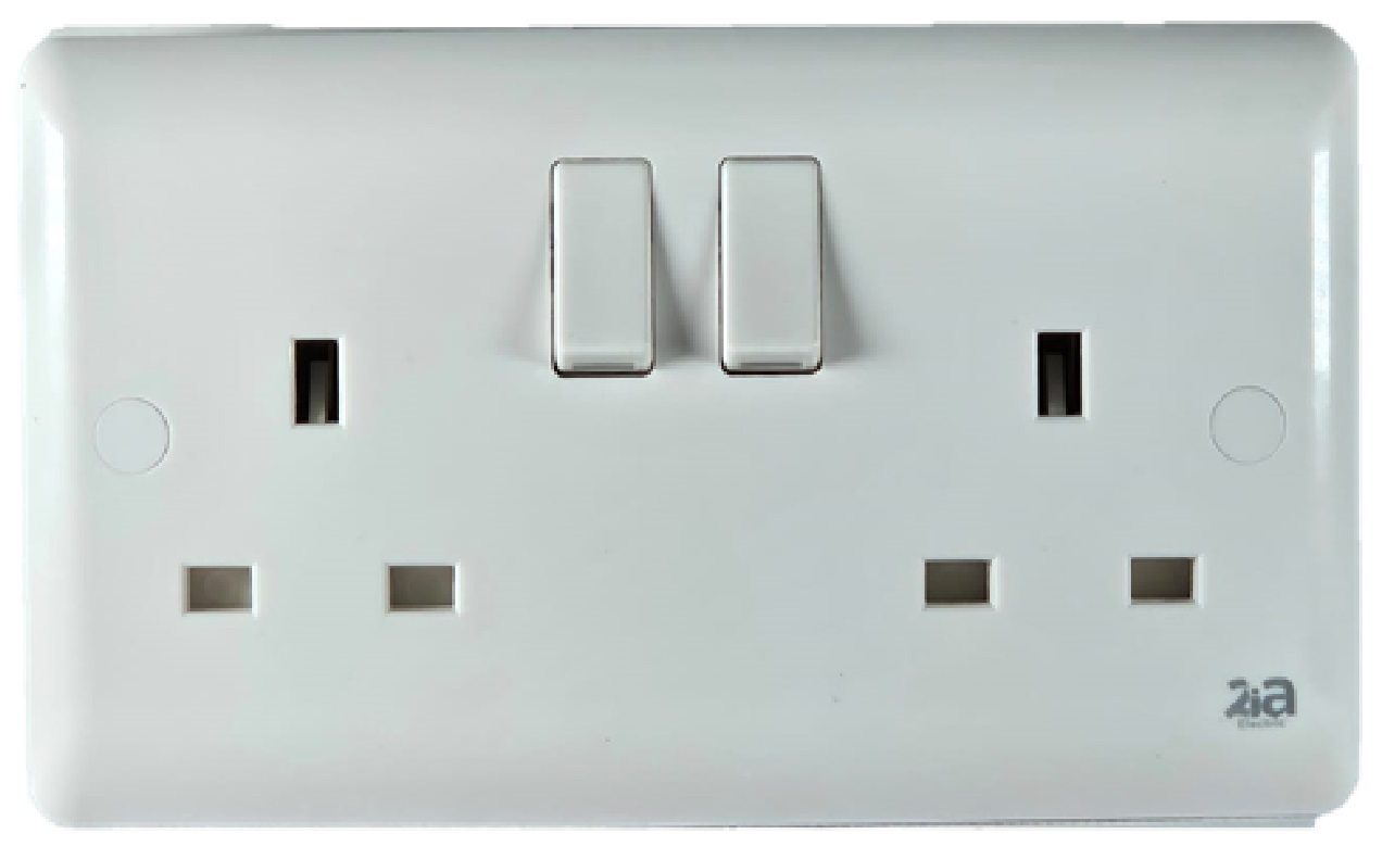 13A Double Switched Socket - SP-WHITE