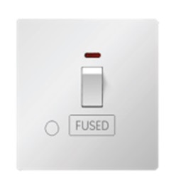 13A 1 Gang Switched Fused Connection Unit, neon-White
