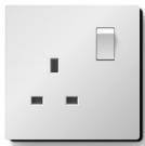 13A Switched Socket, SP -White